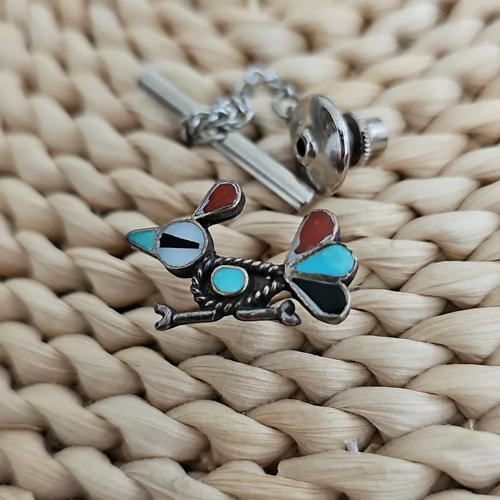 Vintage Zuni Sterling Silver Tie Tack - Picture 2 of 7